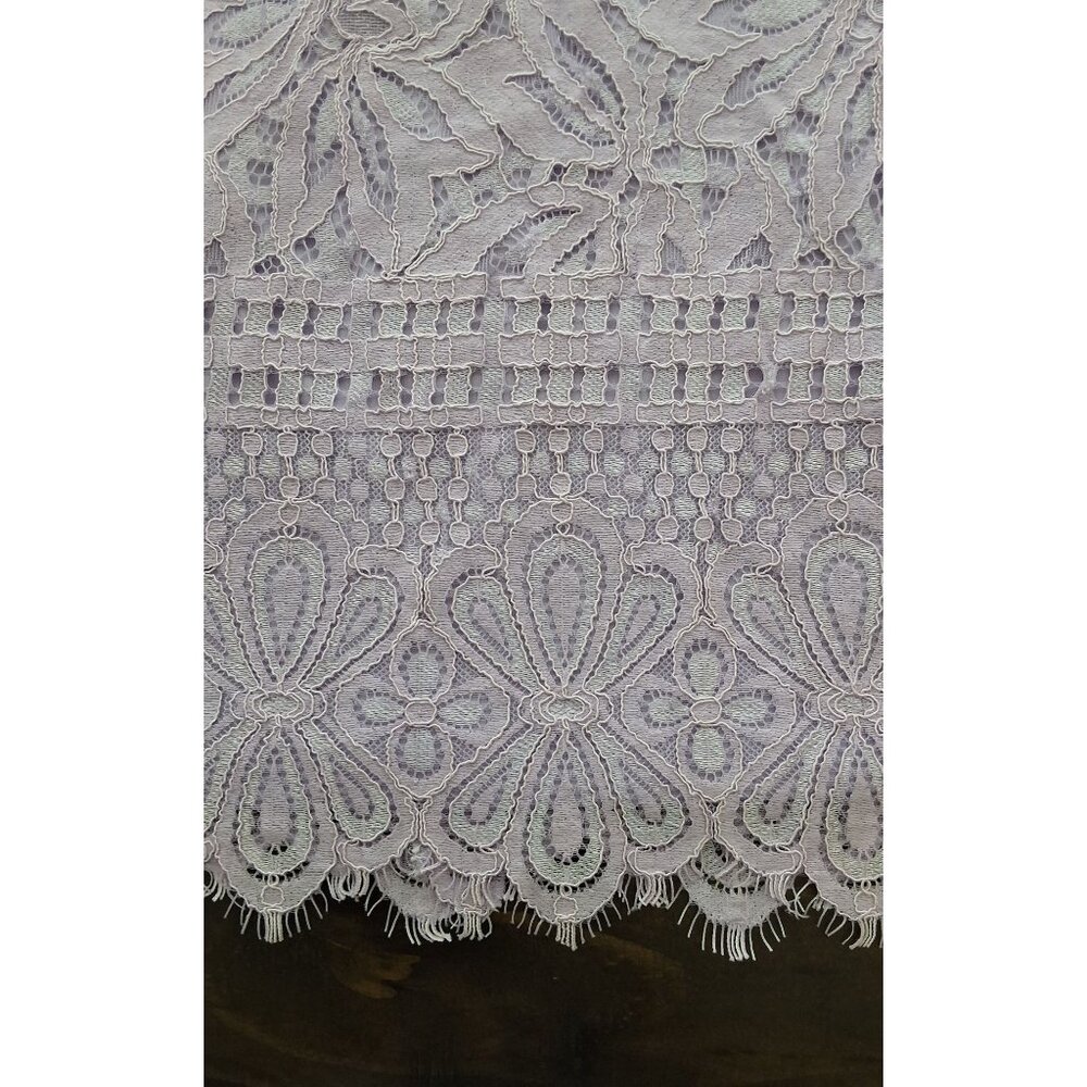 Kensie Womens 8 Lavender Corded Lace Shift Dress‎ Jewel Neck Eyelash Trim - Picture 10 of 12